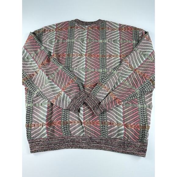 Vintage Barnes Storm Geometric Stripe Design Lightweight Sweater Size XL - Picture 6 of 10